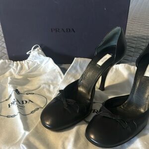 Prada Old Baby Nero.  Size 37.5 D'Orsay Heels.  Black.